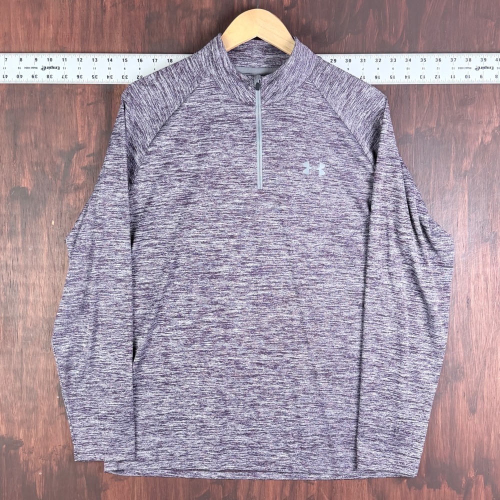 Under Armour Space Dye HeatGear 1/4 Zip Pullover Shirt‎ 1242220 Purple Men Large